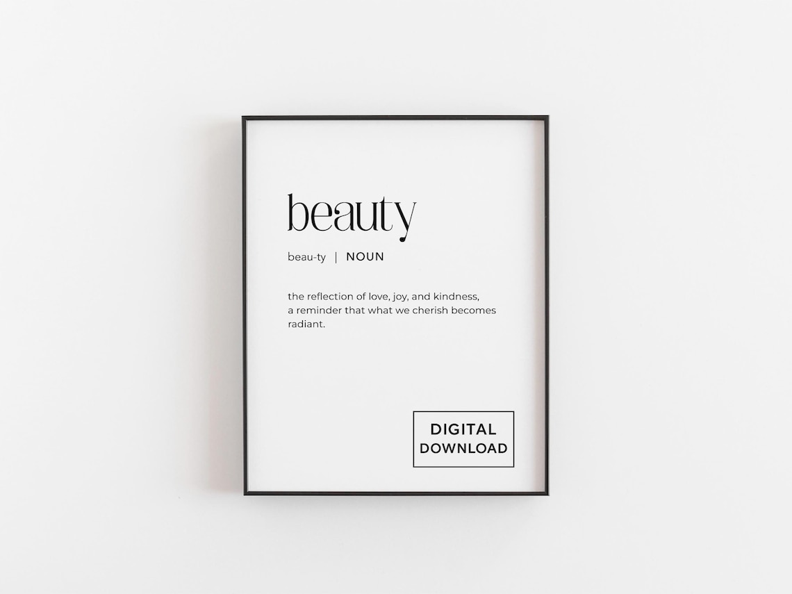Beauty Definition Art Print, Romantic Christmas Decor