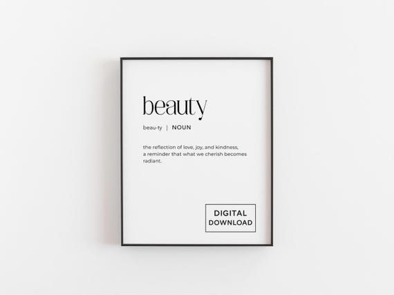 Beauty Definition Art Print, Romantic Christmas Decor