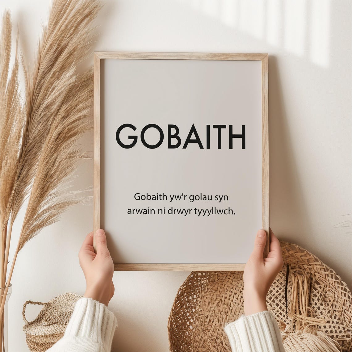 Gobaith Welsh Hope Definition Minimalist Inspirational Quote Poster