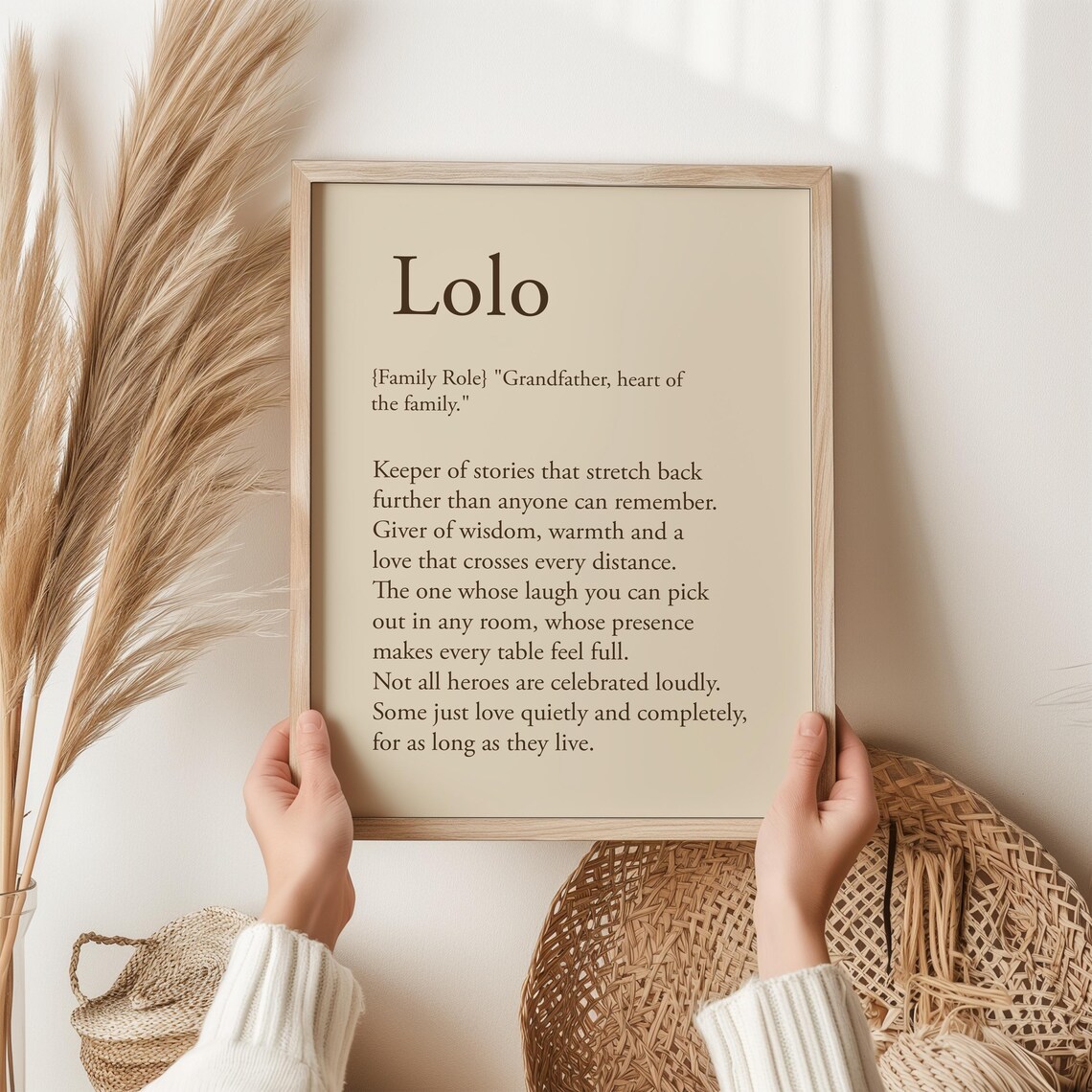 Lolo Filipino Grandfather Definition Birthday Gift Art Print