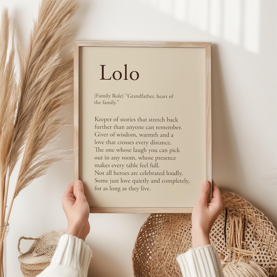 Lolo Filipino Grandfather Definition Birthday Gift Art Print