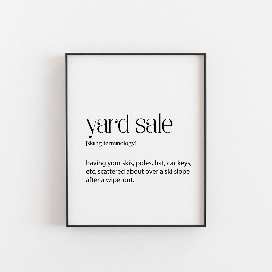 Skiing Gift Definition Poster, Ski Wall Art