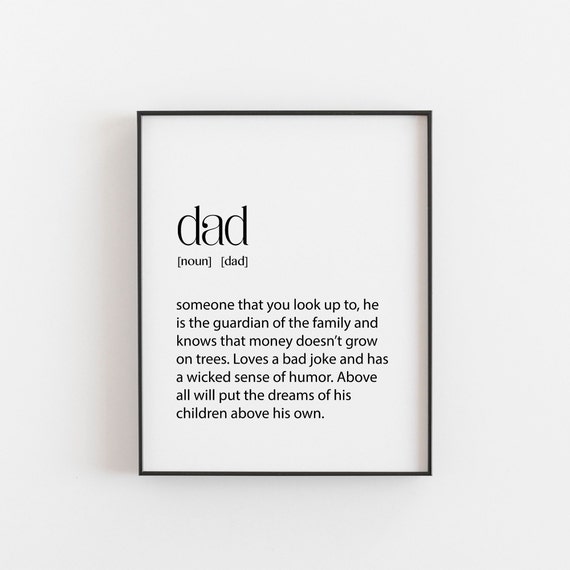 Dad Definition Christmas Wall Art Print