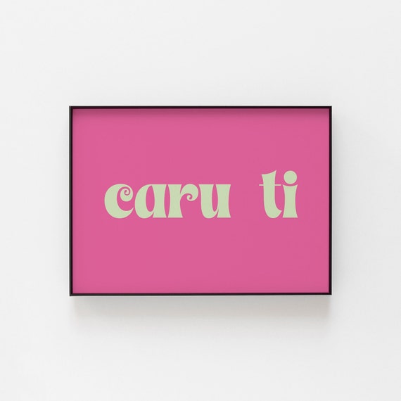 Welsh Caru Ti Romantic Art Print for Love Decor