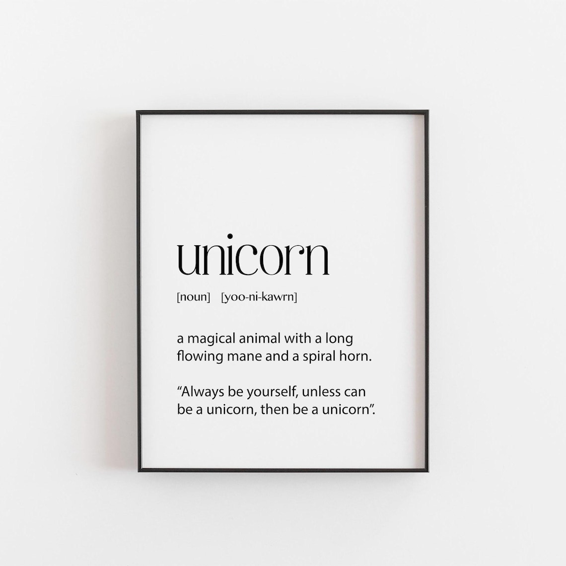 Unicorn Definition Funny Magical Kids Room Nursery Gift Poster