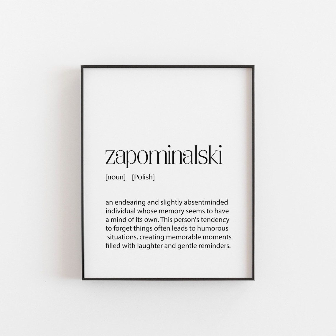 Polish Art Zapominalski Definition Poster, Gift