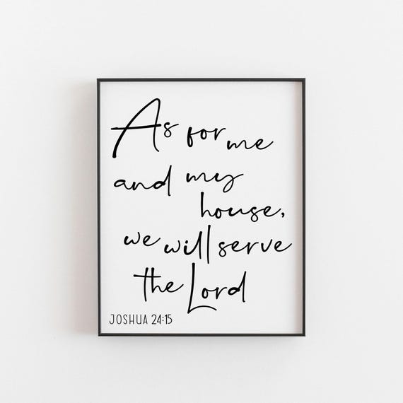 Joshua 24:15 Bible Verse Christian Wall Art Print