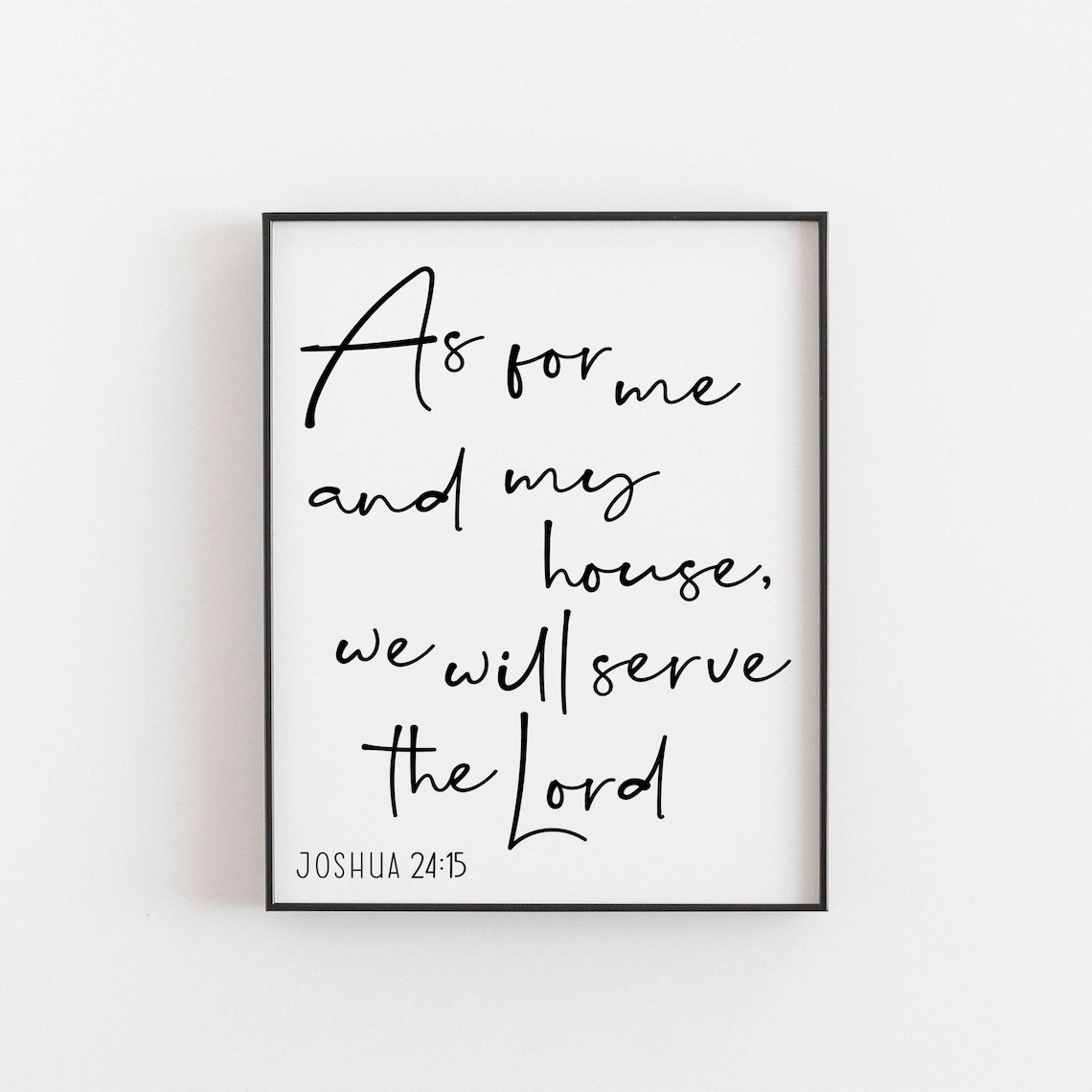 Joshua 24:15 Bible Verse Christian Wall Art Print
