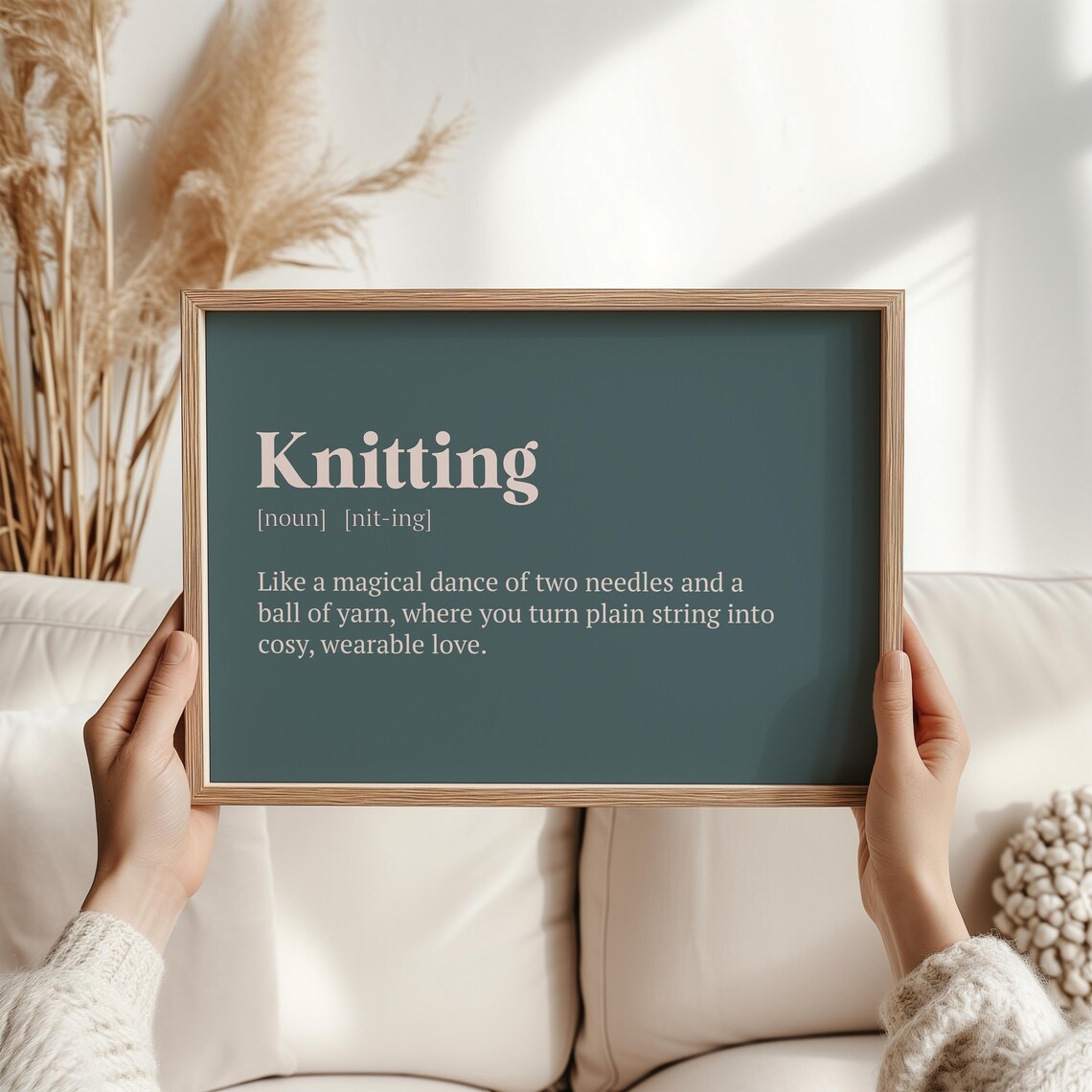 Knitting Definition Art Print, Cozy Craft Room - Image 2