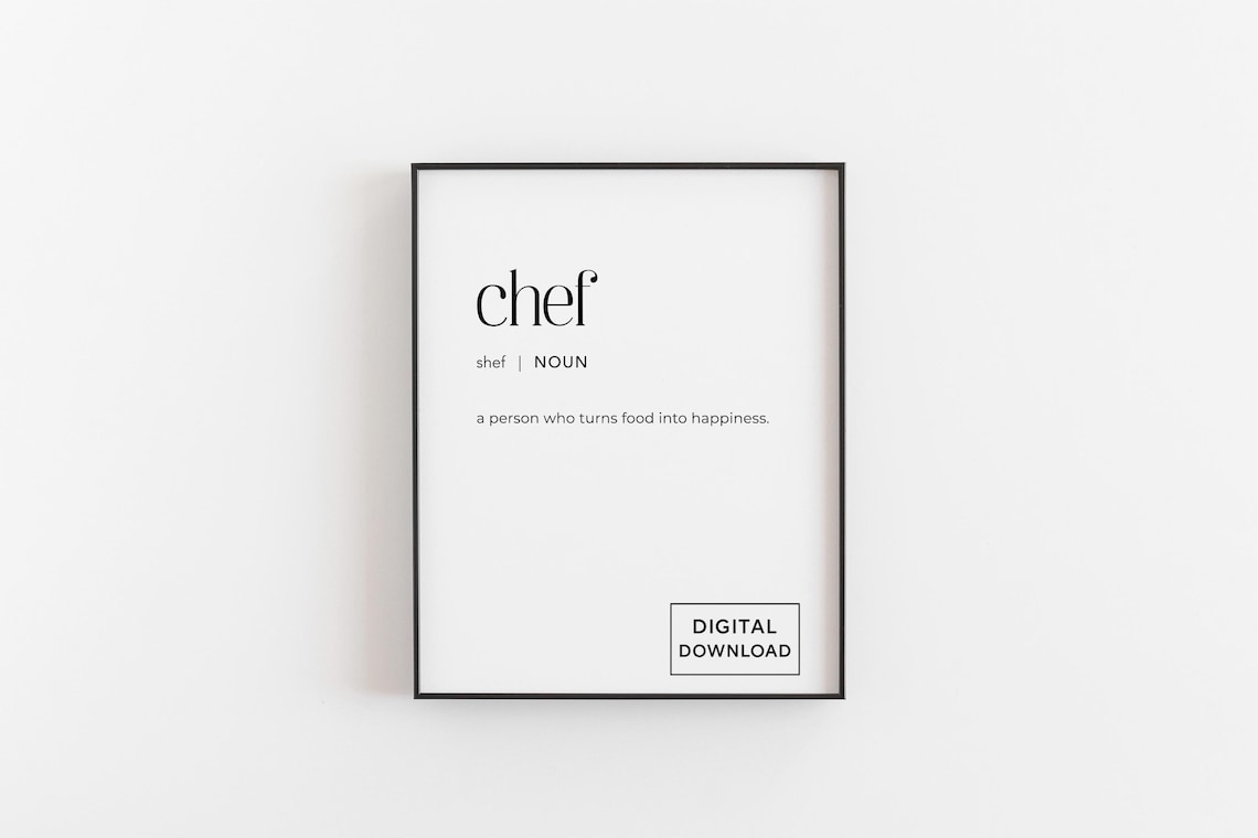 Chef Definition Funny Kitchen Typography Art Print