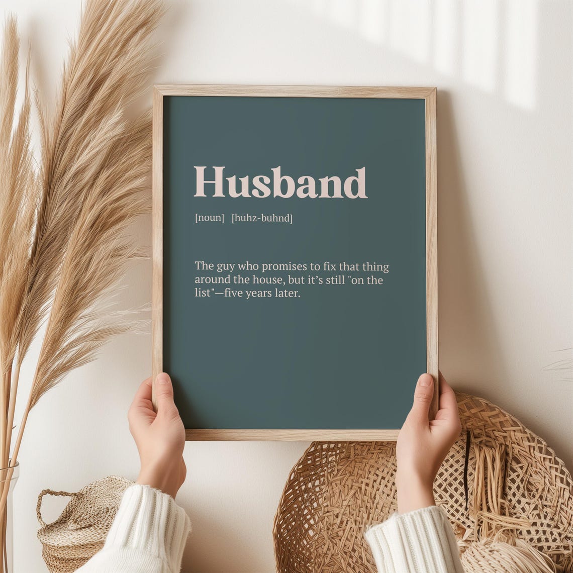 Husband Funny Dictionary Definition To-Do List Five Years Green Poster