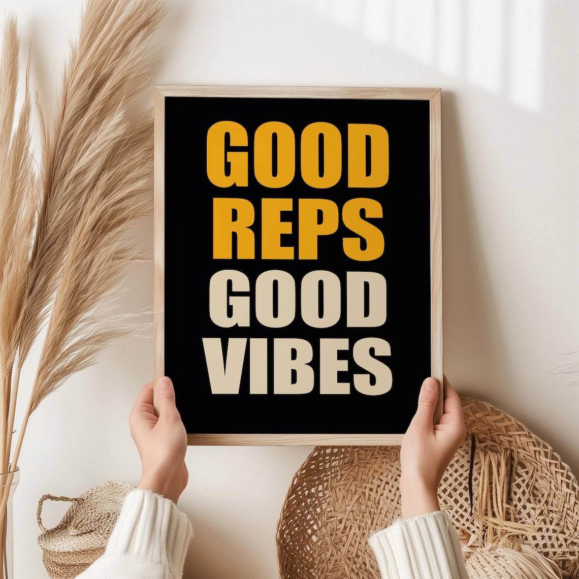 Good Reps Vibes Gym Motivation Quote Poster