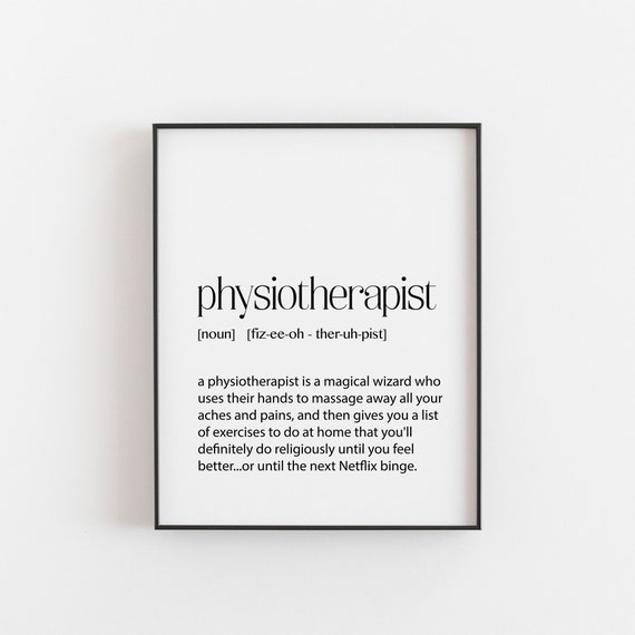 Physiotherapist Definition - Typographic Print