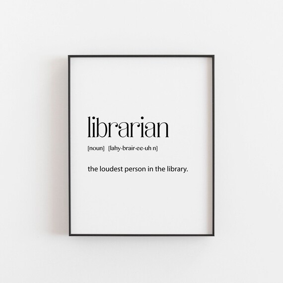 Librarian Definition Art Print, Book Lover