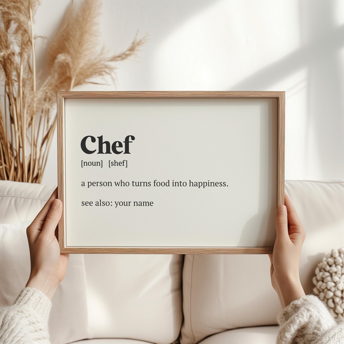 Personalized Chef Art Print, Kitchen Wall Decor