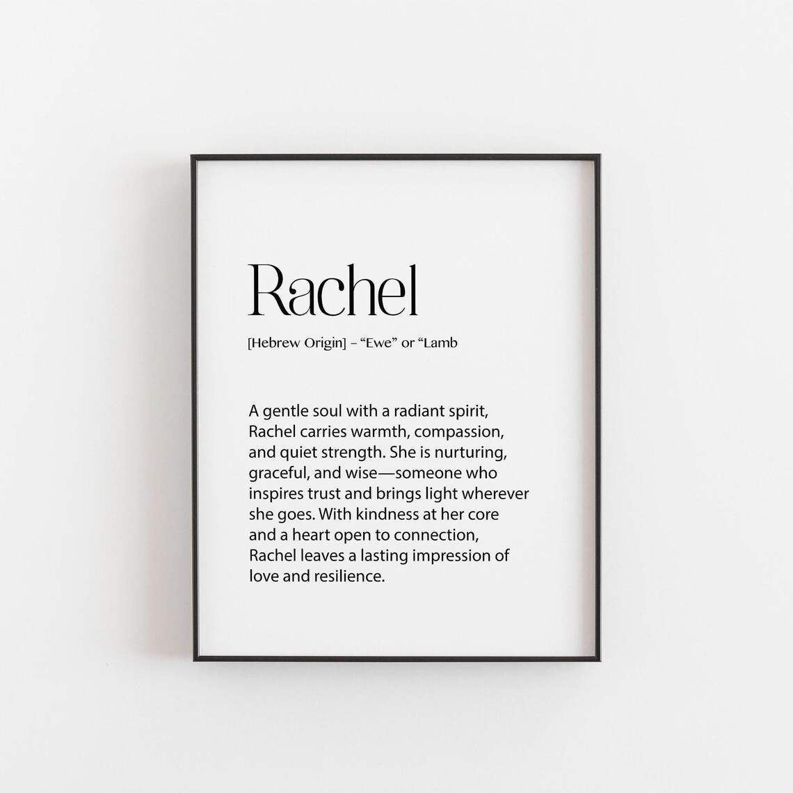 Rachel Custom Name Meaning Poster, Personalized Typography