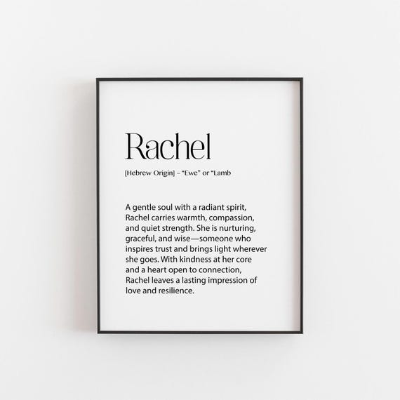 Rachel Custom Name Meaning Poster, Personalized Typography