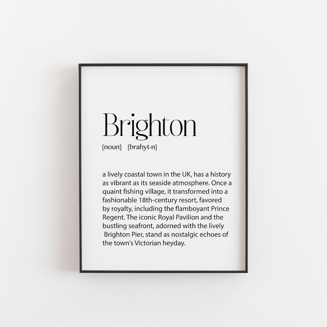 Brighton Definition Poster, UK Seaside Gift