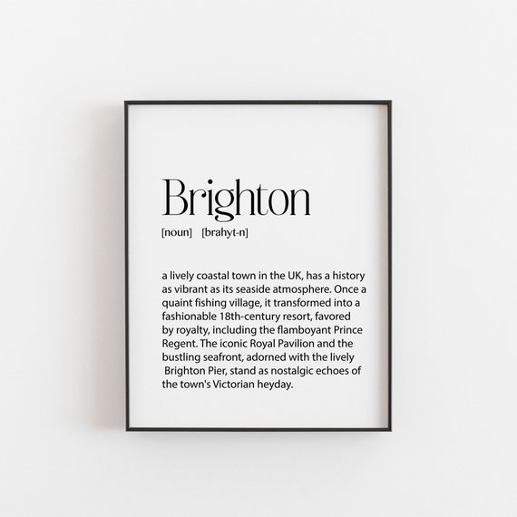 Brighton Definition Poster, UK Seaside Gift