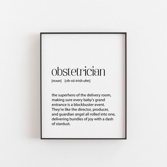 Obstetrician Funny Definition Appreciation Gift Typography Poster