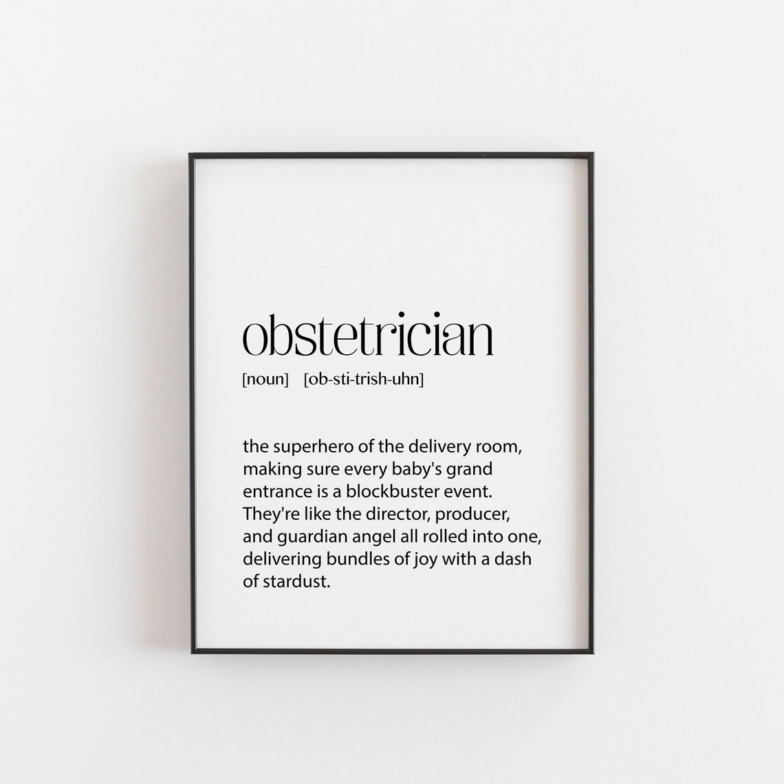 Obstetrician Funny Definition Appreciation Gift Typography Poster