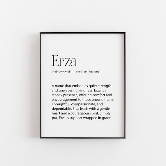 Erza Name Meaning Help Or Support Hebrew Origin Minimalist Wall Print