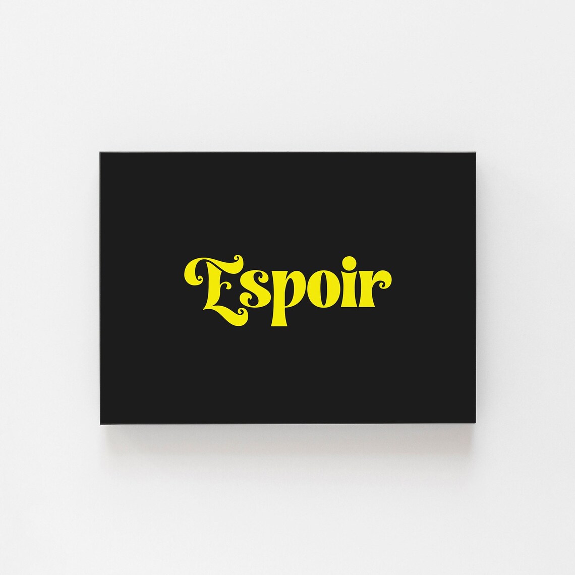 Espoir French Word For Hope Sunny Yellow On Red Retro Poster - Image 3