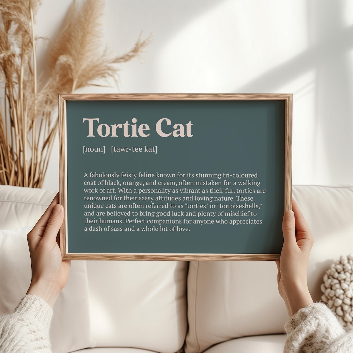 Tortie Cat Definition, Quirky Cat Lover Art Print