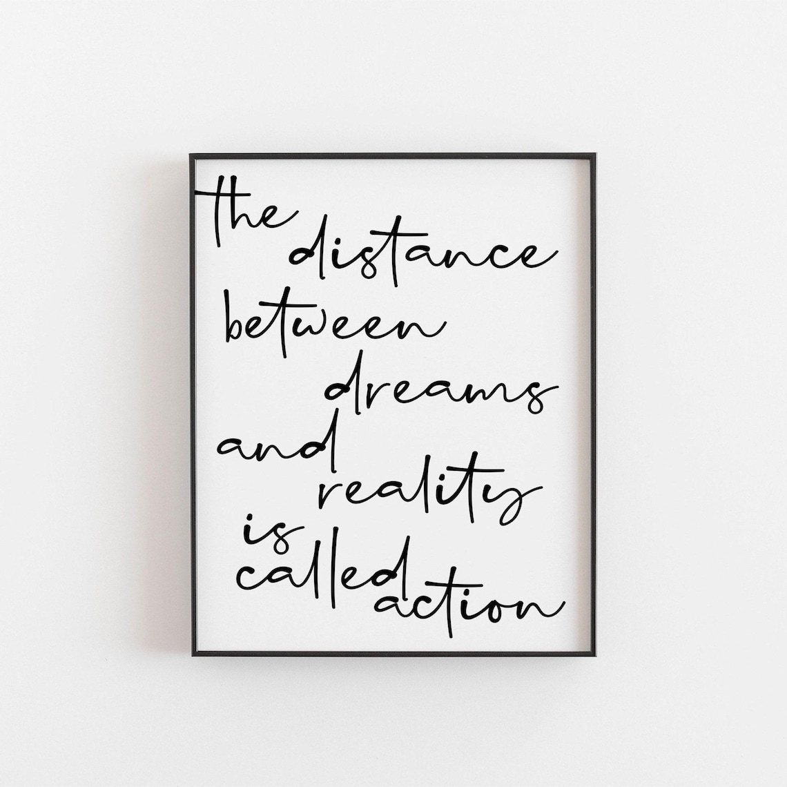 Action Motivational Quote, Office Wall Art Print