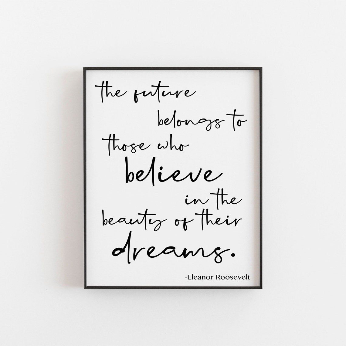 Eleanor Roosevelt Dreams Quote Calligraphy Typography Poster