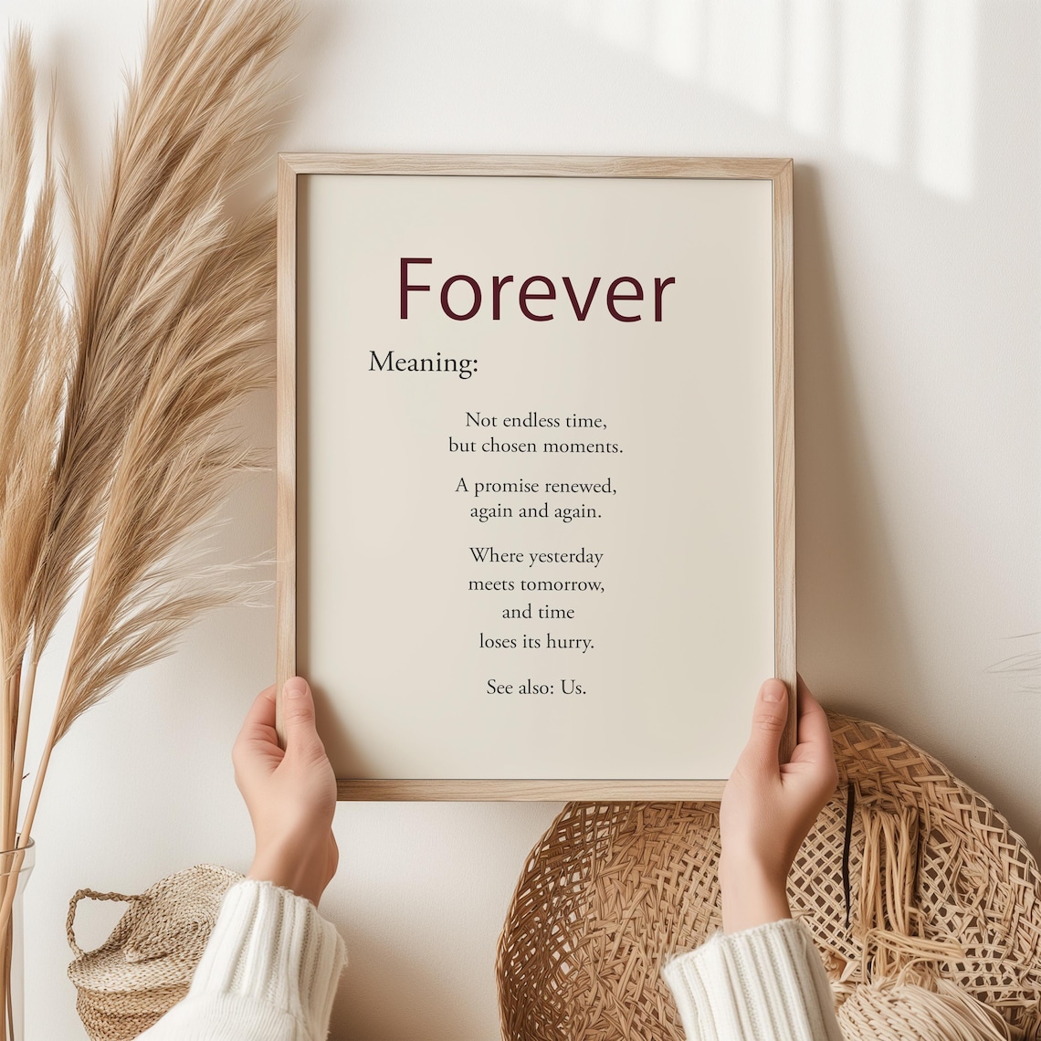 Forever Definition Print Anniversary Gift For Couple Romantic Love Quote Wall Art Wedding Relationship Decor