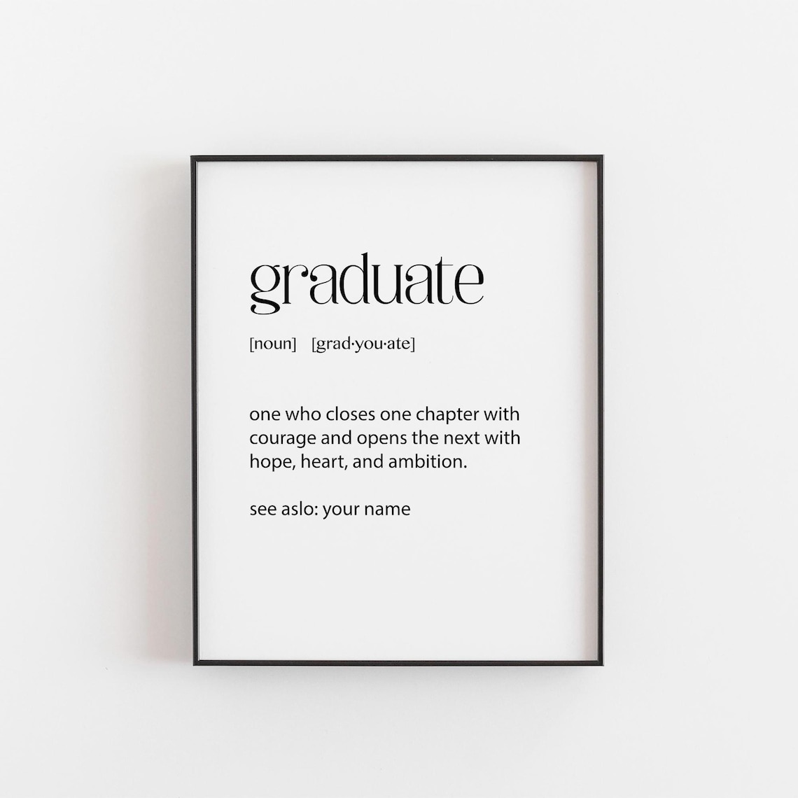 Personalised Graduate Definition Print, Minimalist
