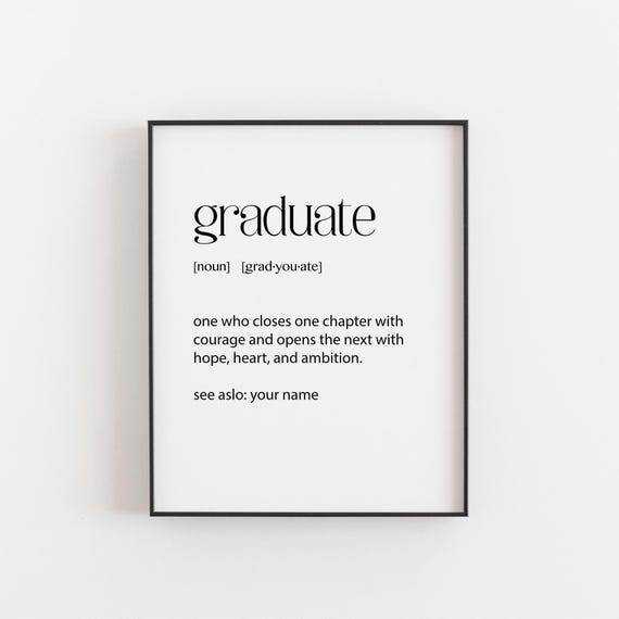 Personalised Graduate Definition Print, Minimalist