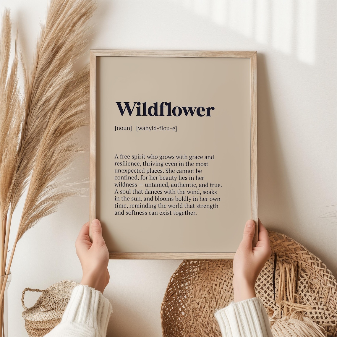 Inspirational Quote Wildflower Boho Typography Poster