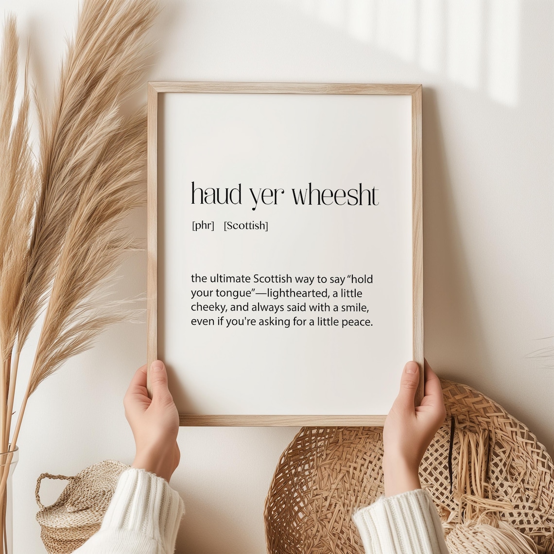 Haud Yer Wheesht Scottish Christmas Poster Print