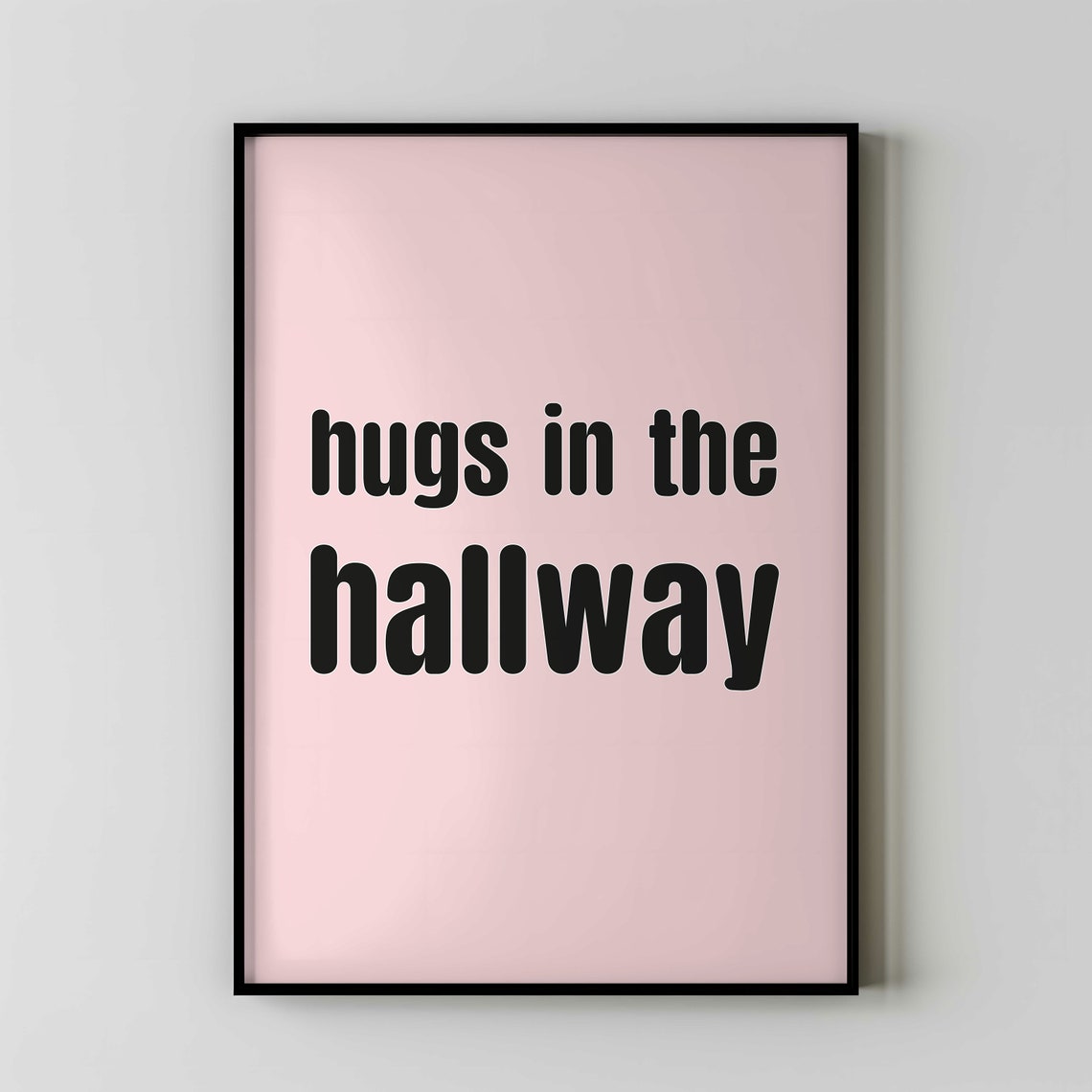 Hugs In The Hallway Bold Burnt Orange Retro Typography Poster - Image 2