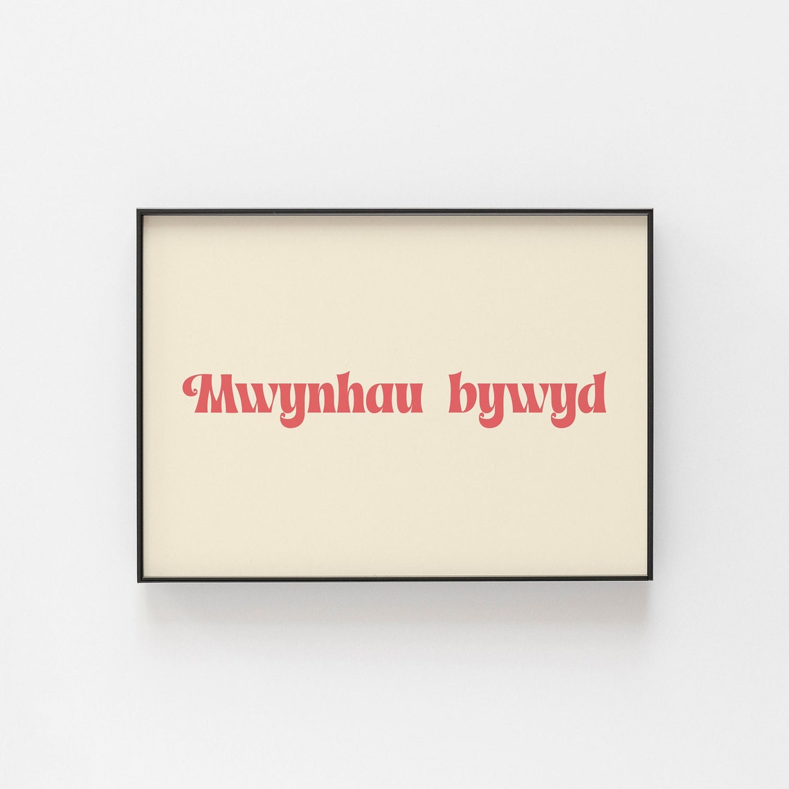 Mwynhau Bywyd Enjoy Life Welsh Language Retro Typography Poster