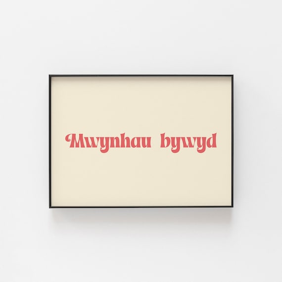 Mwynhau Bywyd Enjoy Life Welsh Language Retro Typography Poster