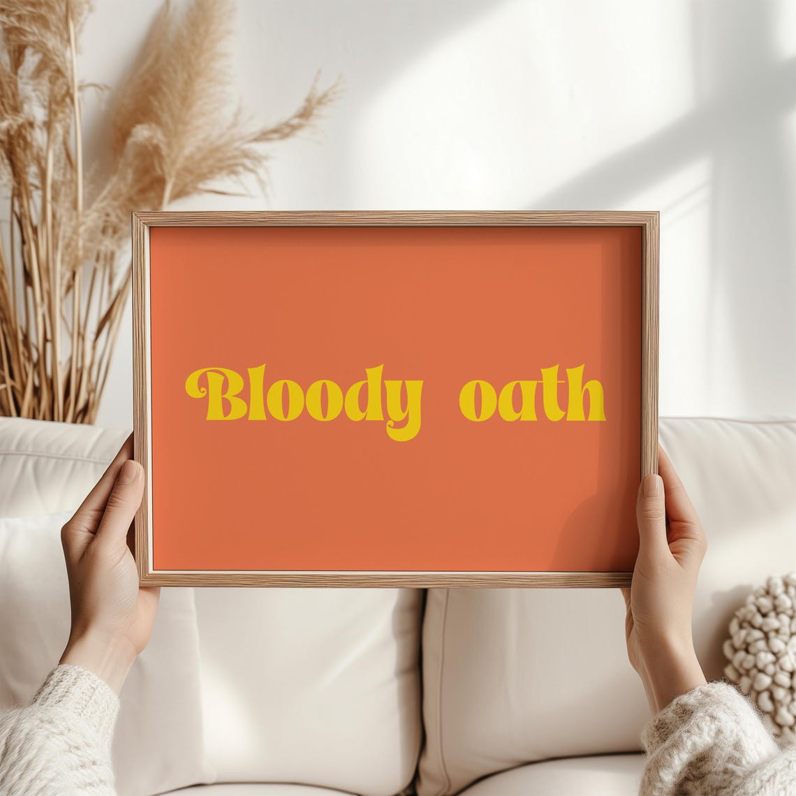 Bloody Oath Aussie Slang Retro Orange Yellow Fun Quote Poster
