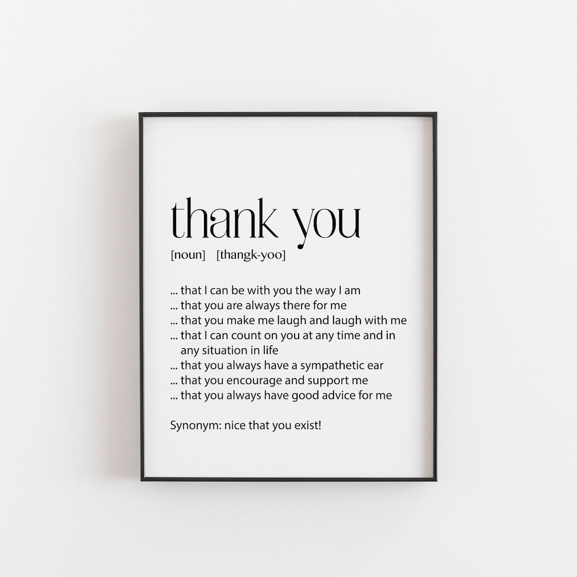 Thank You Print, Friend Appreciation Gift