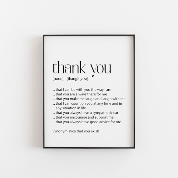Thank You Print, Friend Appreciation Gift