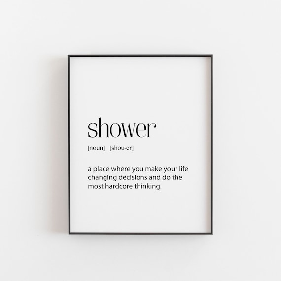 Bathroom Definition Print, Funny Shower Room Decor