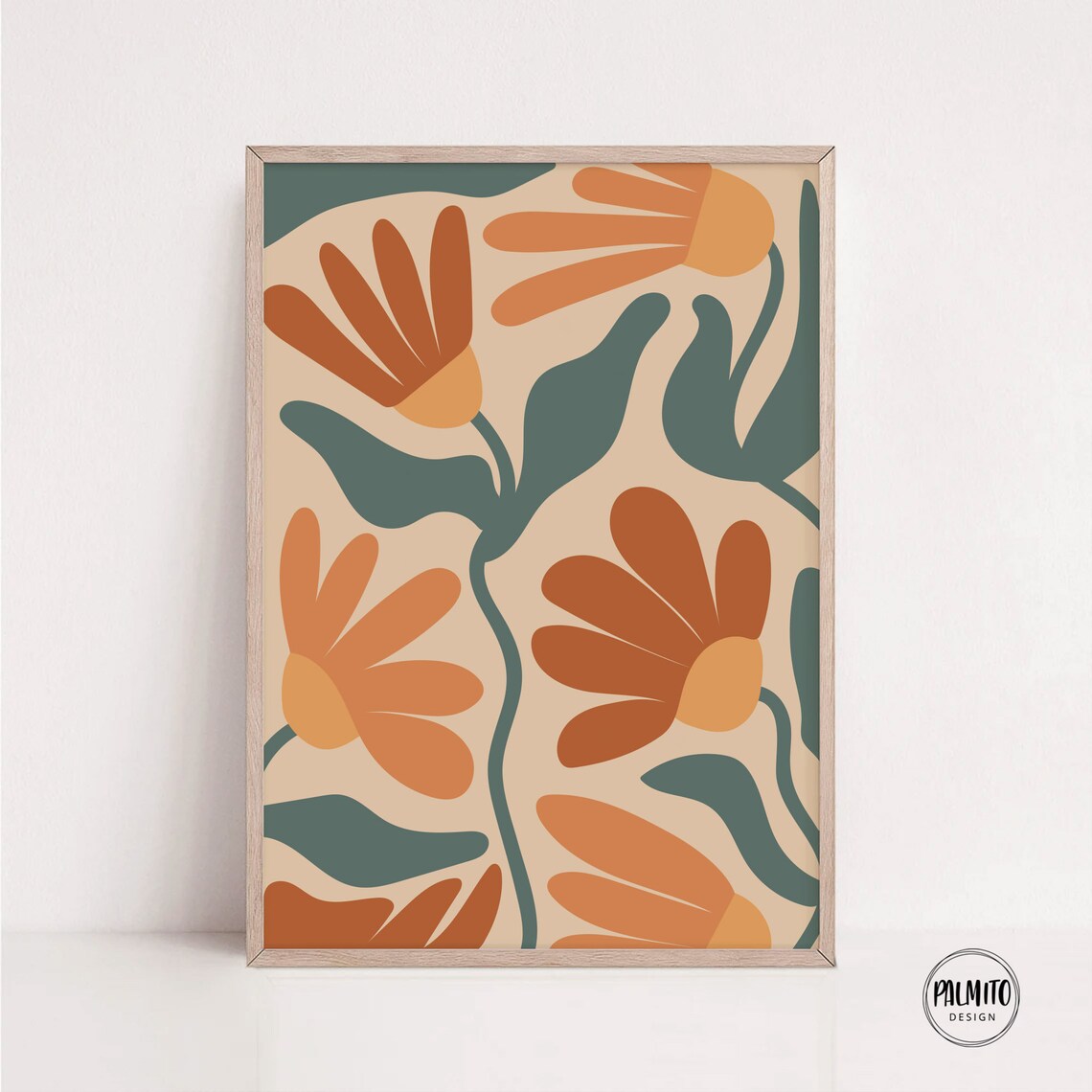 Autumn Flowers Print, Boho Botanical Wall Art