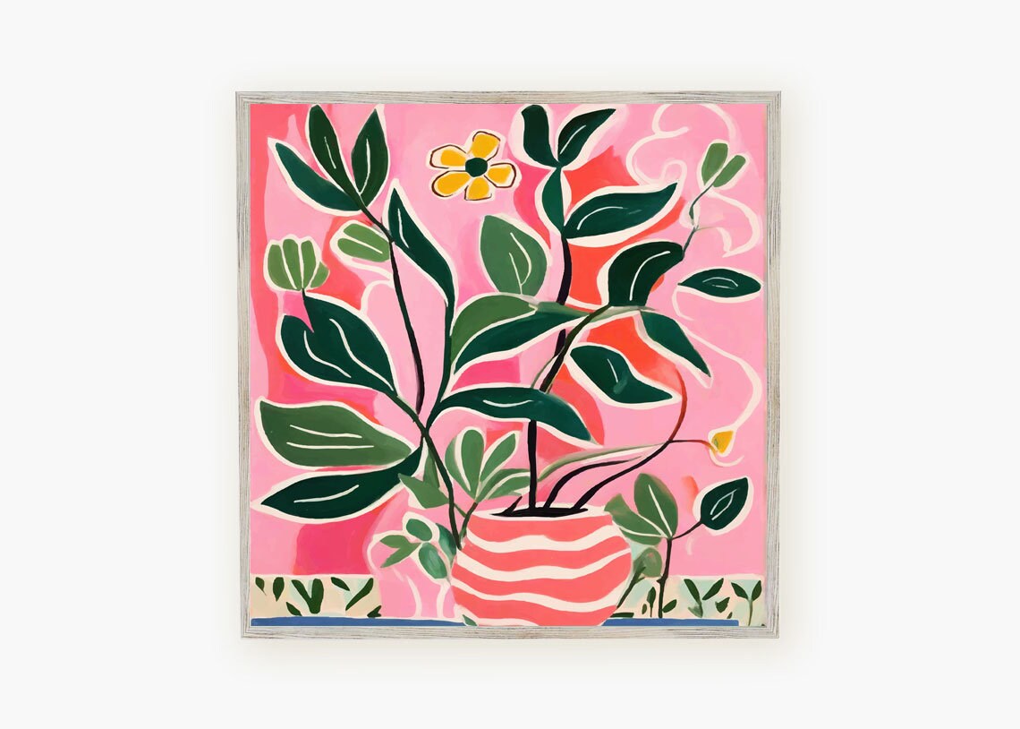 Pink Abstract Floral Art Print, Maximalist Decor - Image 3