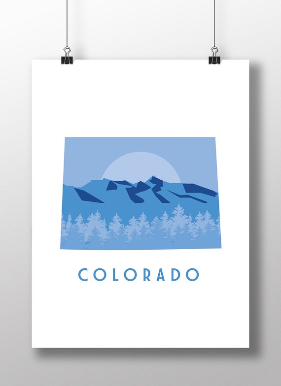 Colorado State Minimalist Travel Poster Print