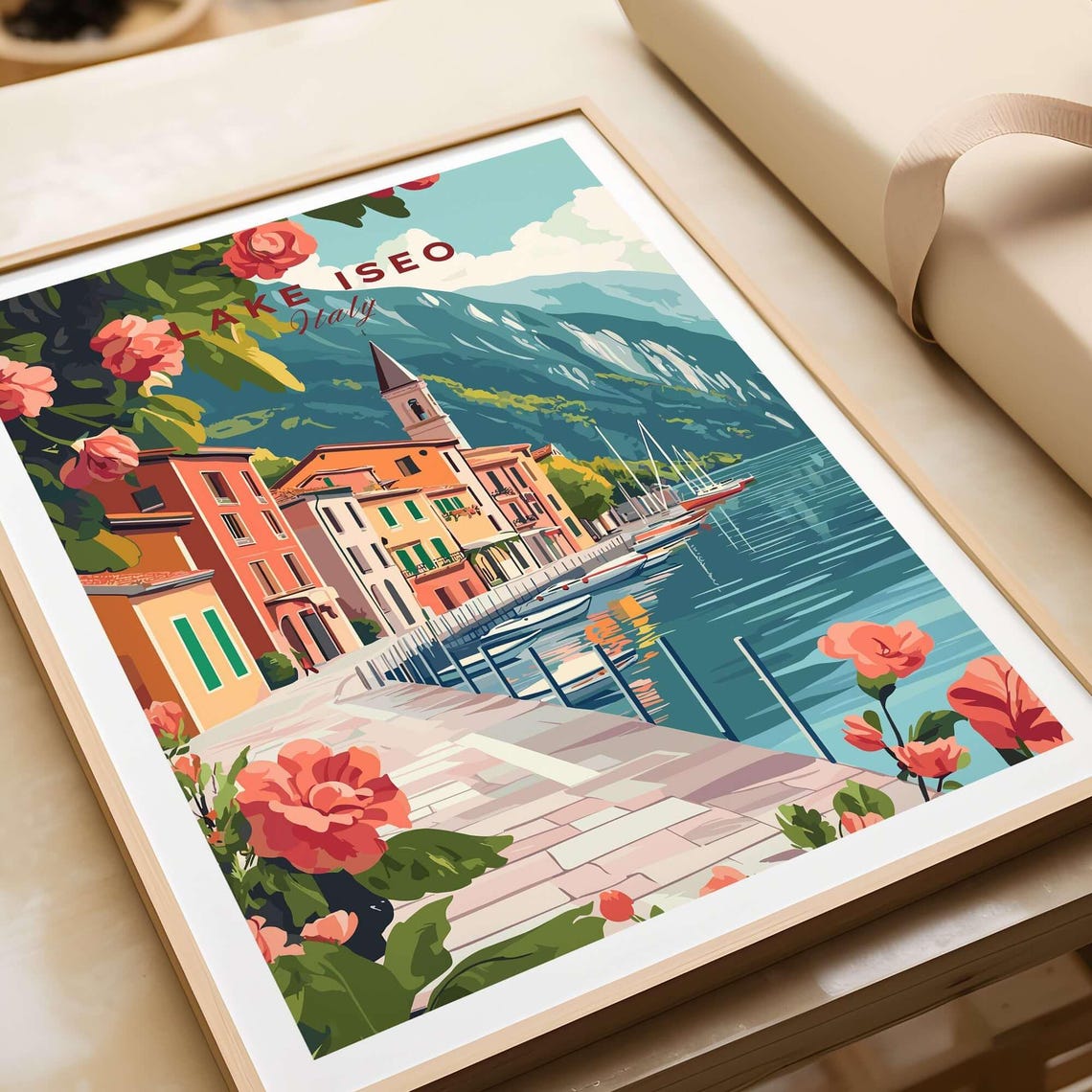 Lake Iseo Wall Art Poster Lake Iseo Travel Print Wall Art Lake Iseo Wall Hanging Home Decor Lake Iseo Gift Art Lovers Italy Wall Art Print - Image 4