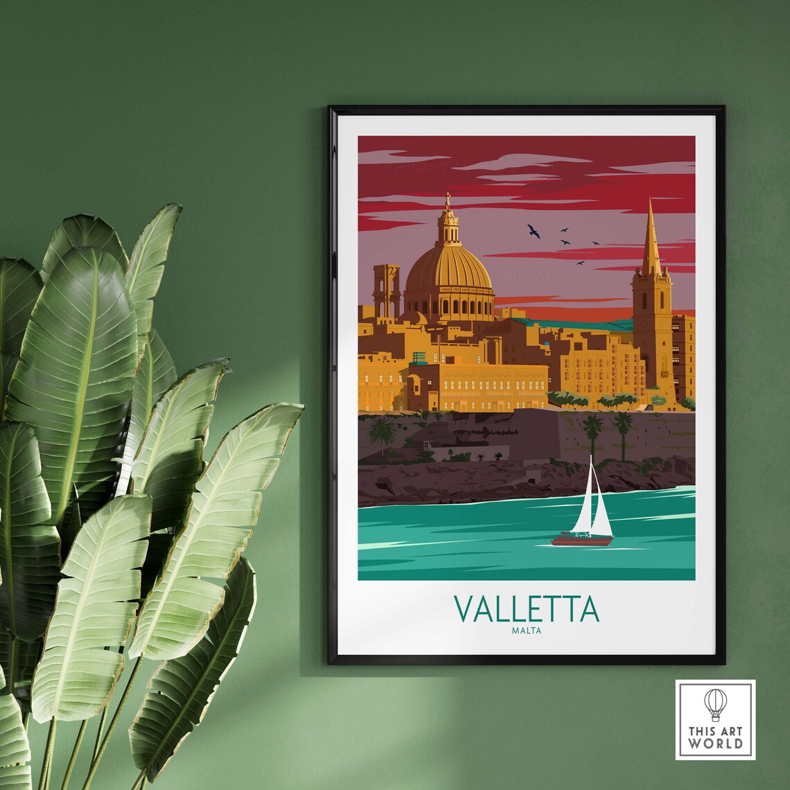Valletta Travel Poster, Malta Wall Art Print - Image 2