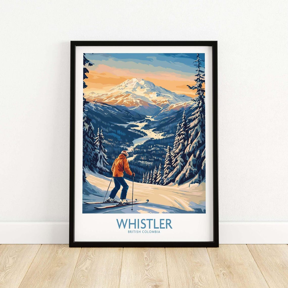 Whistler Ski Art Print, Ski Lodge Winter Decor - Image 5