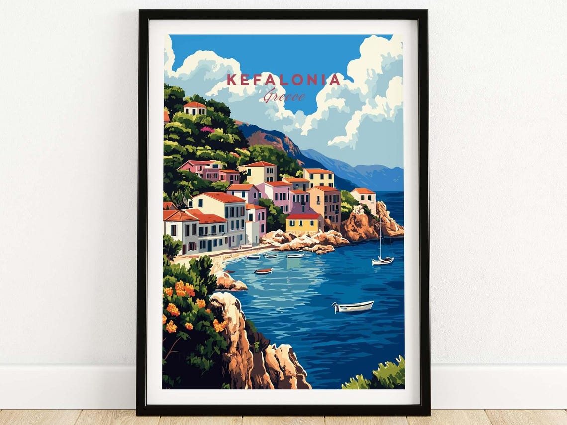 Kefalonia Art Print Kefalonia Travel Print Wall Art Greece Wall Hanging Home Decor Kefalonia Art Lover Gift Kefalonia Birthday Present