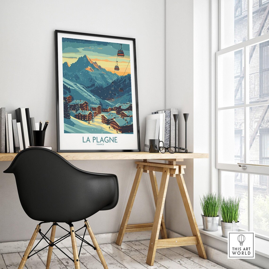 La Plagne Poster, France Ski Lodge Art Print - Image 4